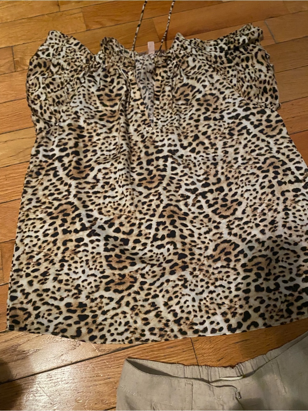 Philosophy Black, Cream & Tan Leopard Print Blouse